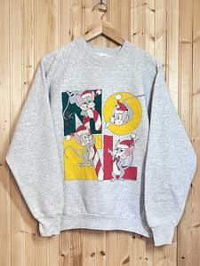 VTG Air Waves Sweatshirt Ugly Christmas Sweater NOEL Mouse Gray 90s USA sz L